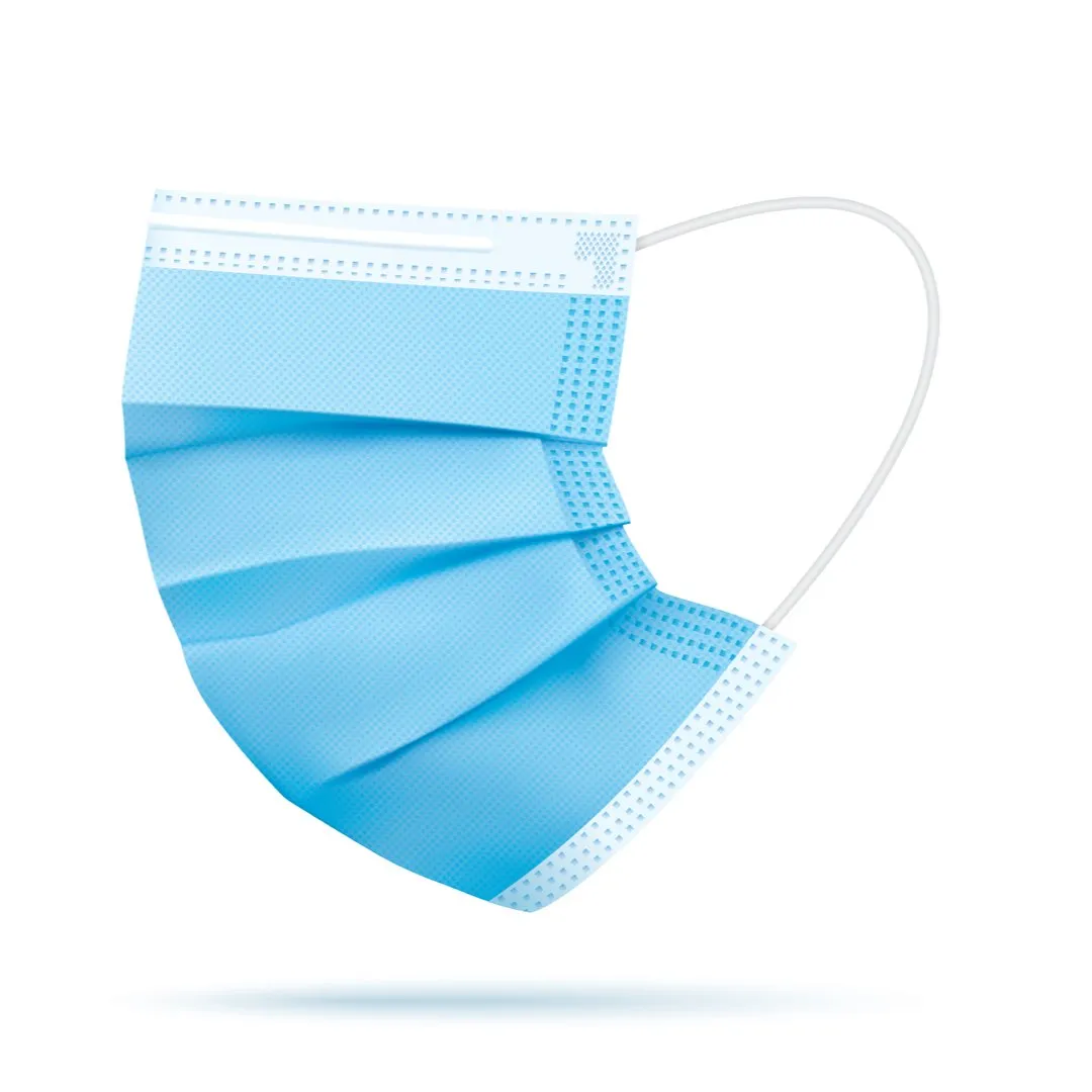 3-Ply 3 Layer Polypropylene Face Mask - Pack of 50