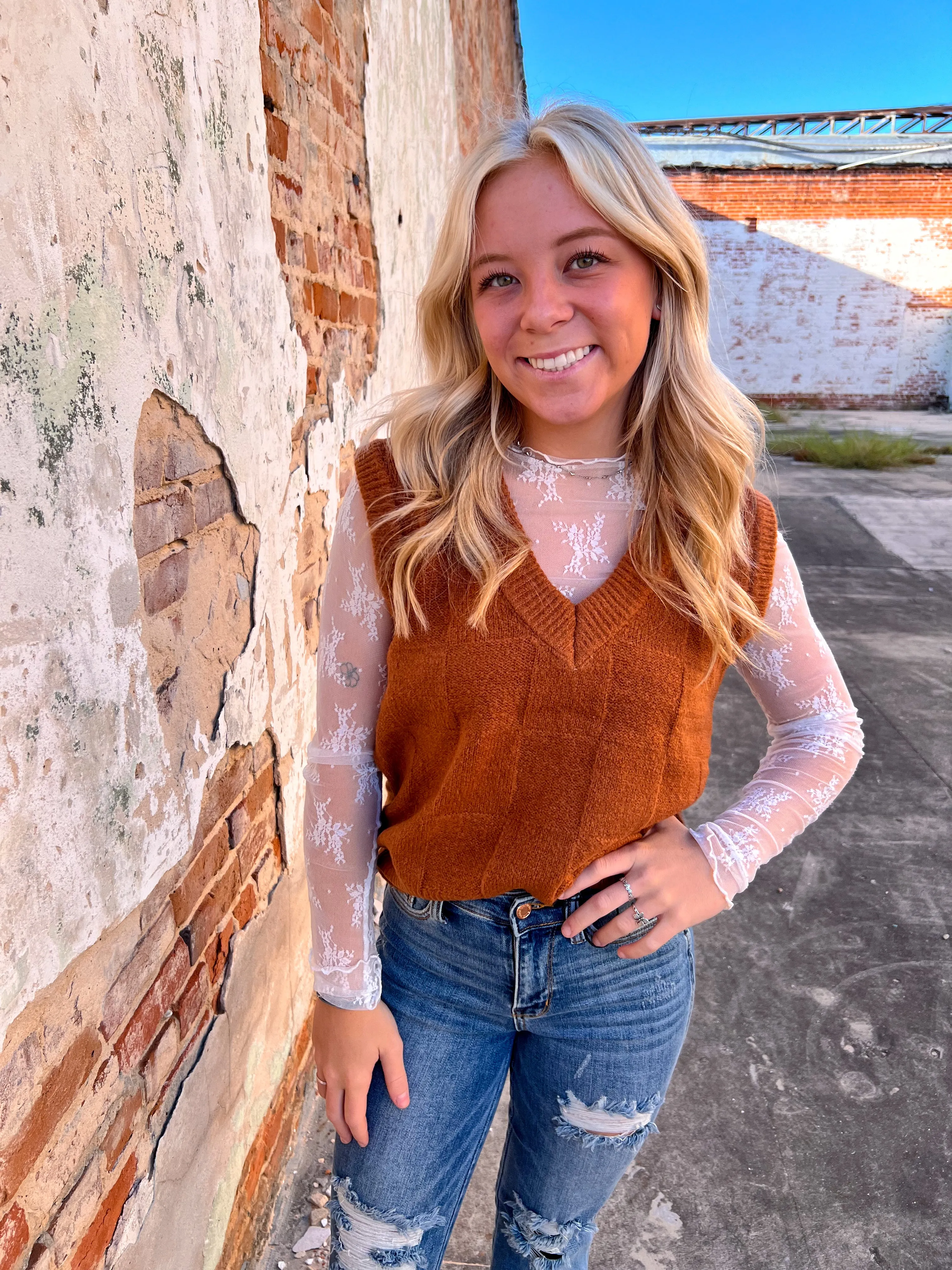 Audrey Checkered Sweater Vest
