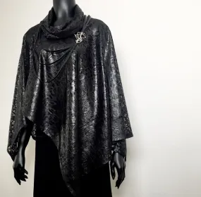 Azira Poncho - Jacket - Black lace