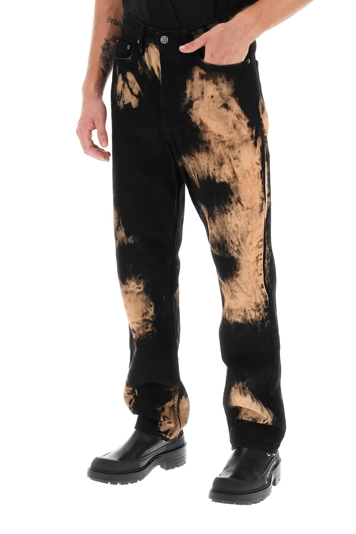 bleached denim jeans