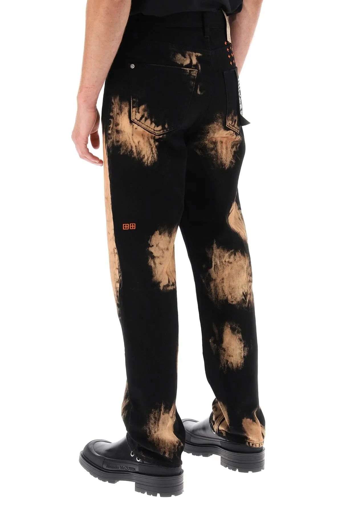 bleached denim jeans