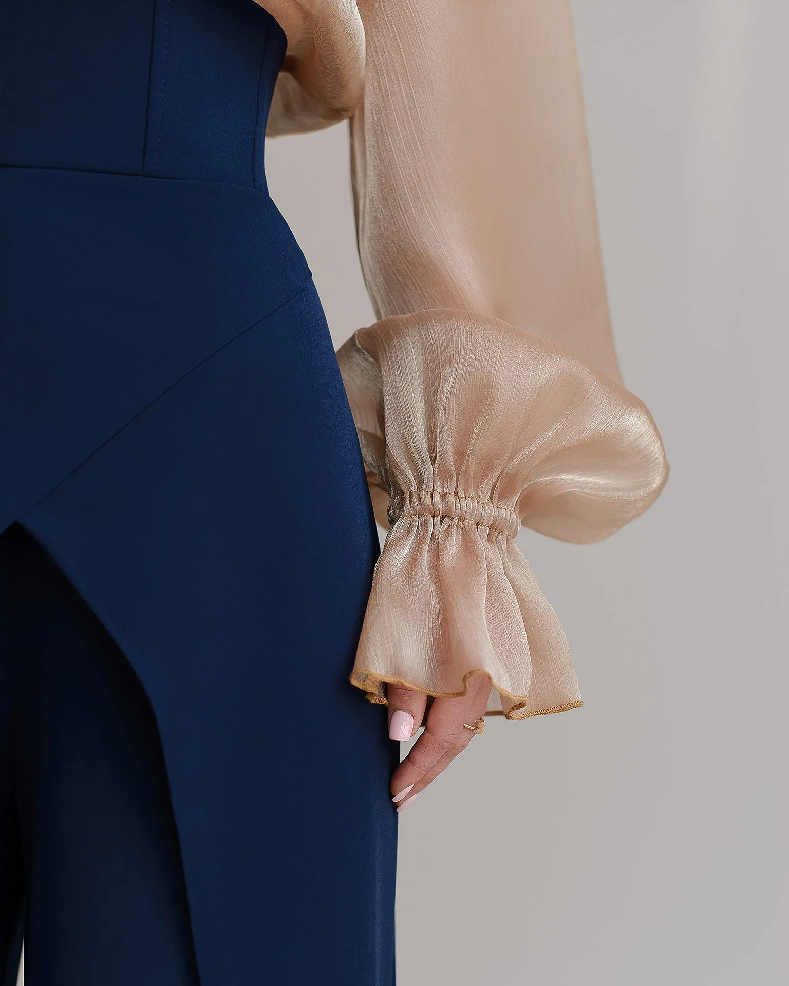 Blue High Waist Palazzo Pants