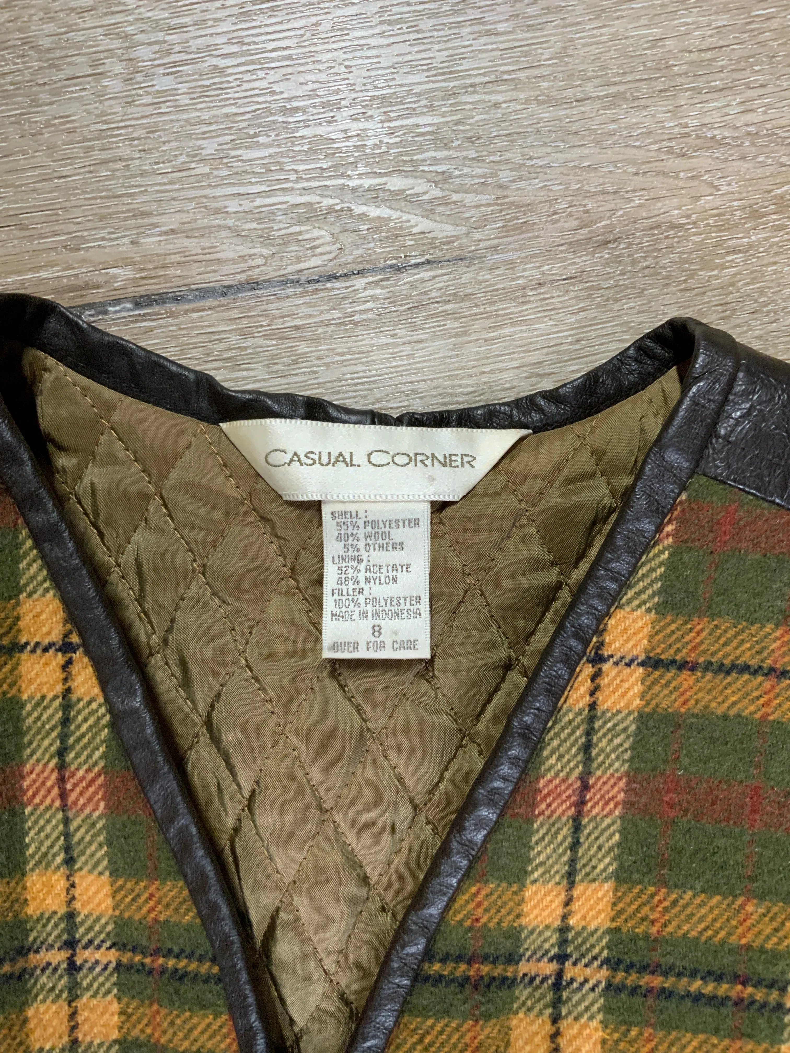 Casual Corner Plaid Wool Vest, SOLD