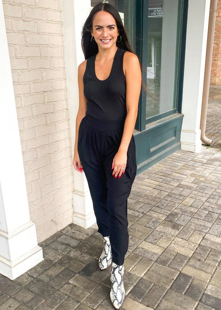 Cavallion Pleated High Waist Straight Leg Pant