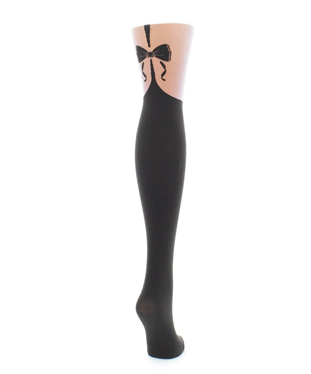 Delicate Bow Back Opaque Tights