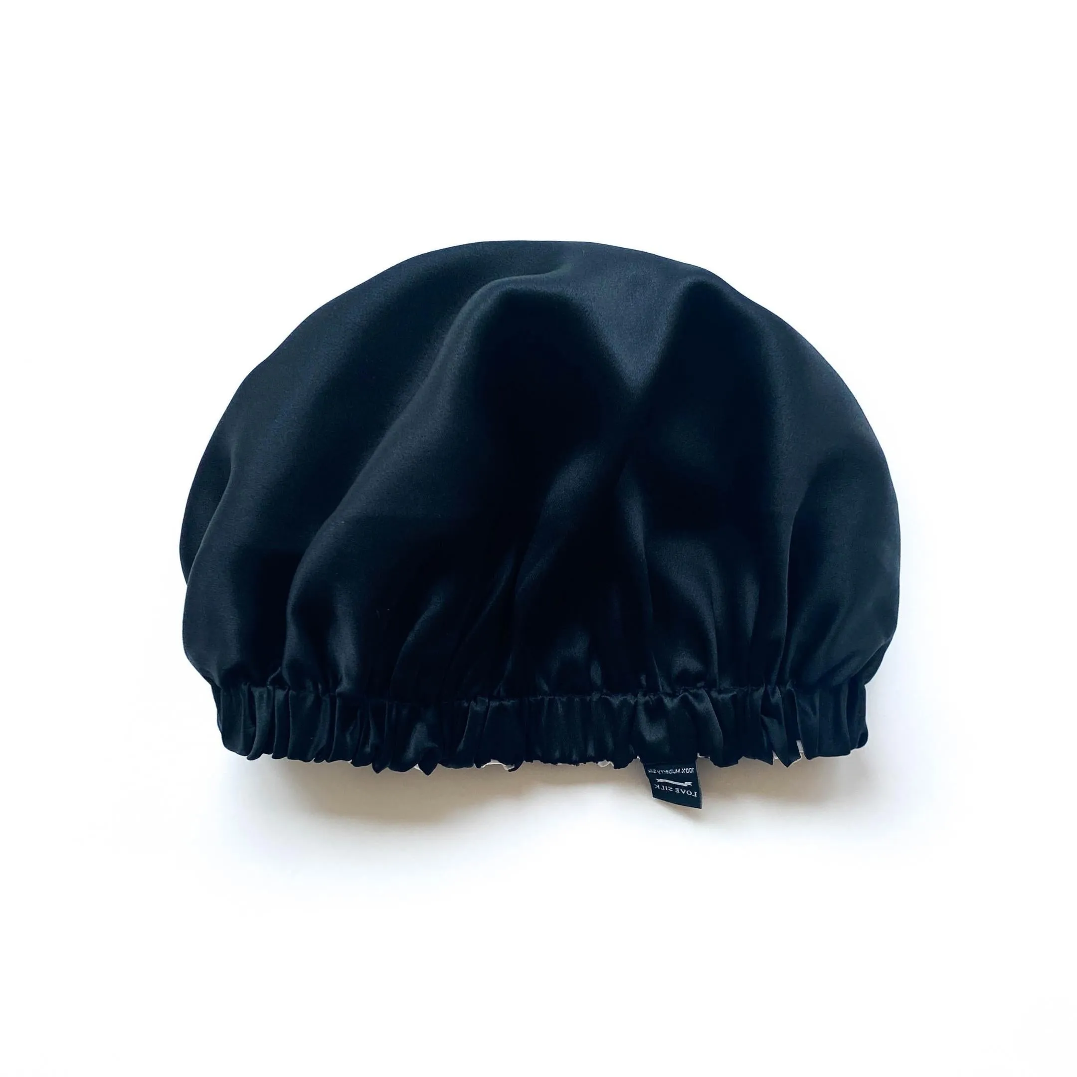 Double Layer Mulberry Silk Bonnet Hair Bonnet - Black - Medium to Small