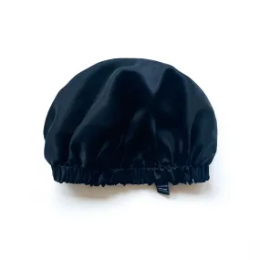 Double Layer Mulberry Silk Bonnet Hair Bonnet - Black - Medium to Small