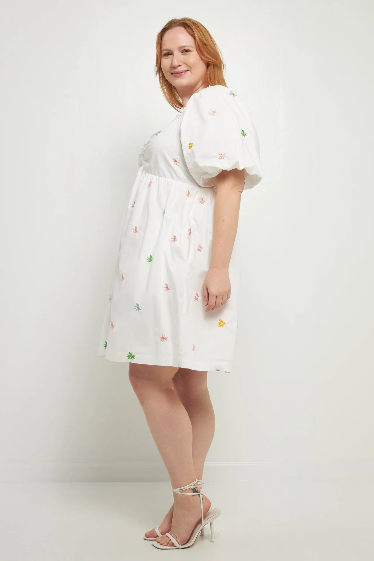 Floral Embroidery Babydoll Dress