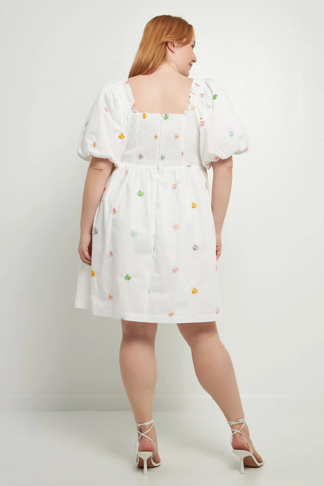 Floral Embroidery Babydoll Dress
