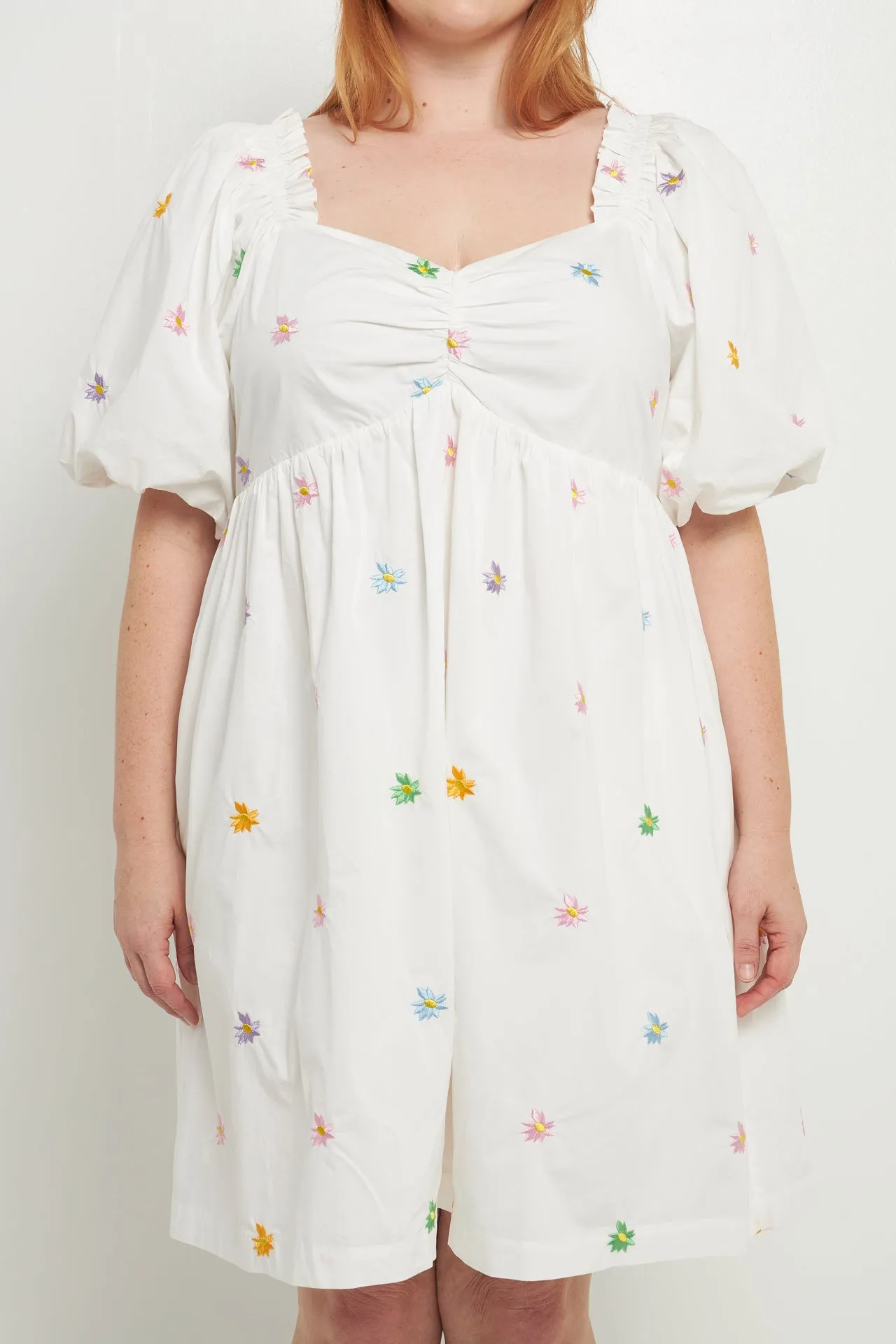 Floral Embroidery Babydoll Dress