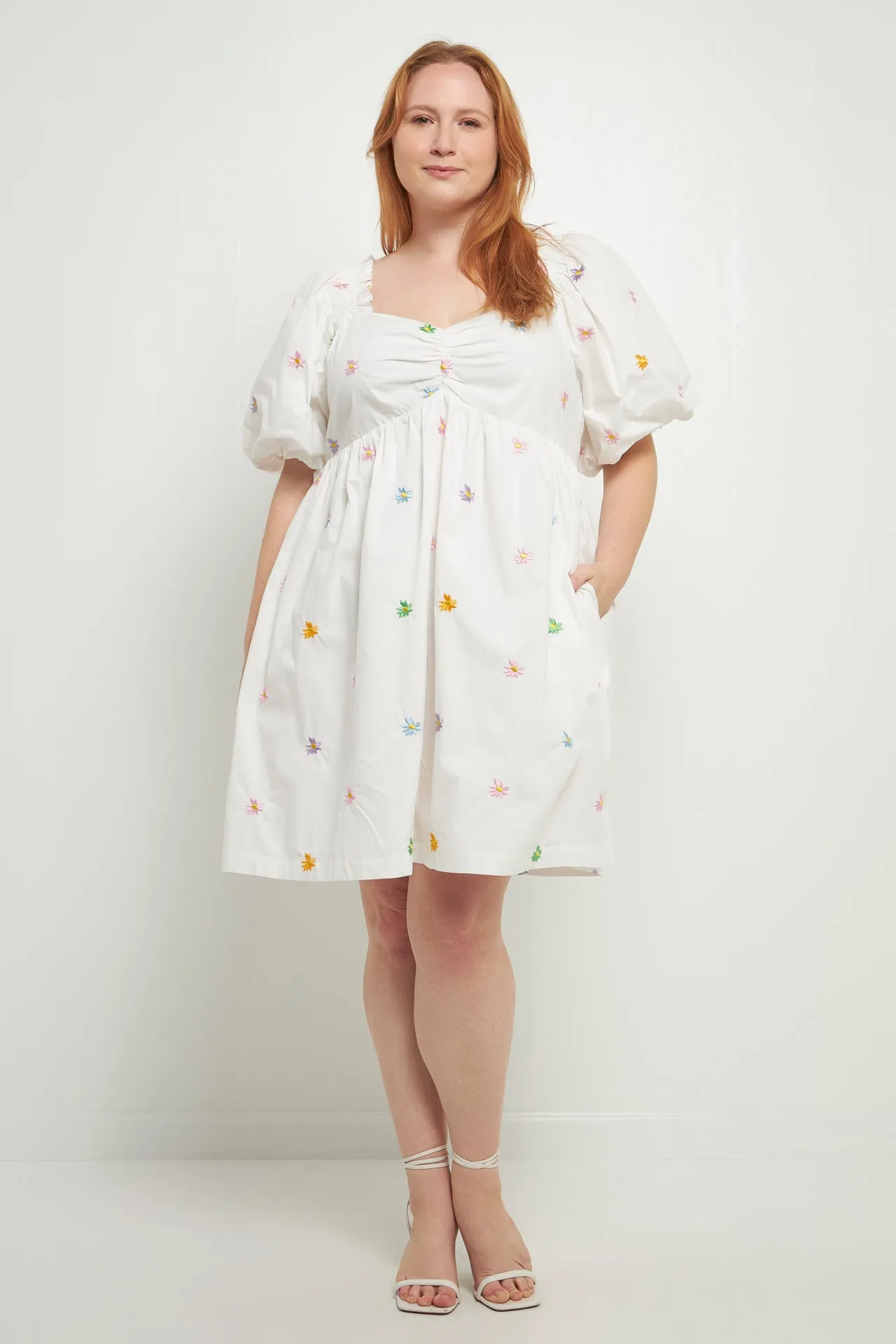 Floral Embroidery Babydoll Dress