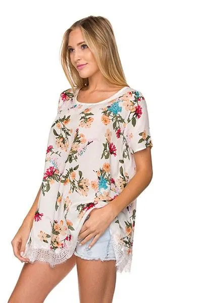 Floral Print Short Sleeve Top