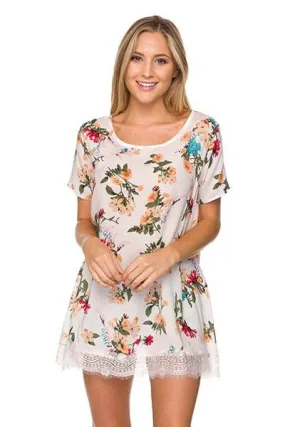 Floral Print Short Sleeve Top
