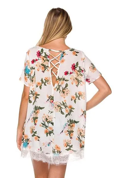 Floral Print Short Sleeve Top