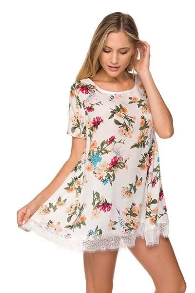 Floral Print Short Sleeve Top