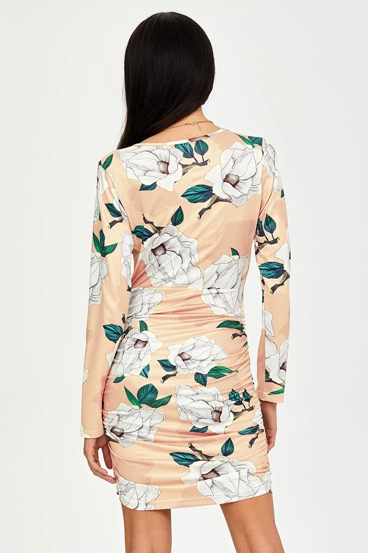 Floral Print Wrap Short Dress