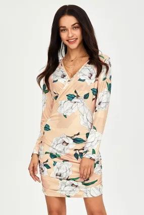 Floral Print Wrap Short Dress