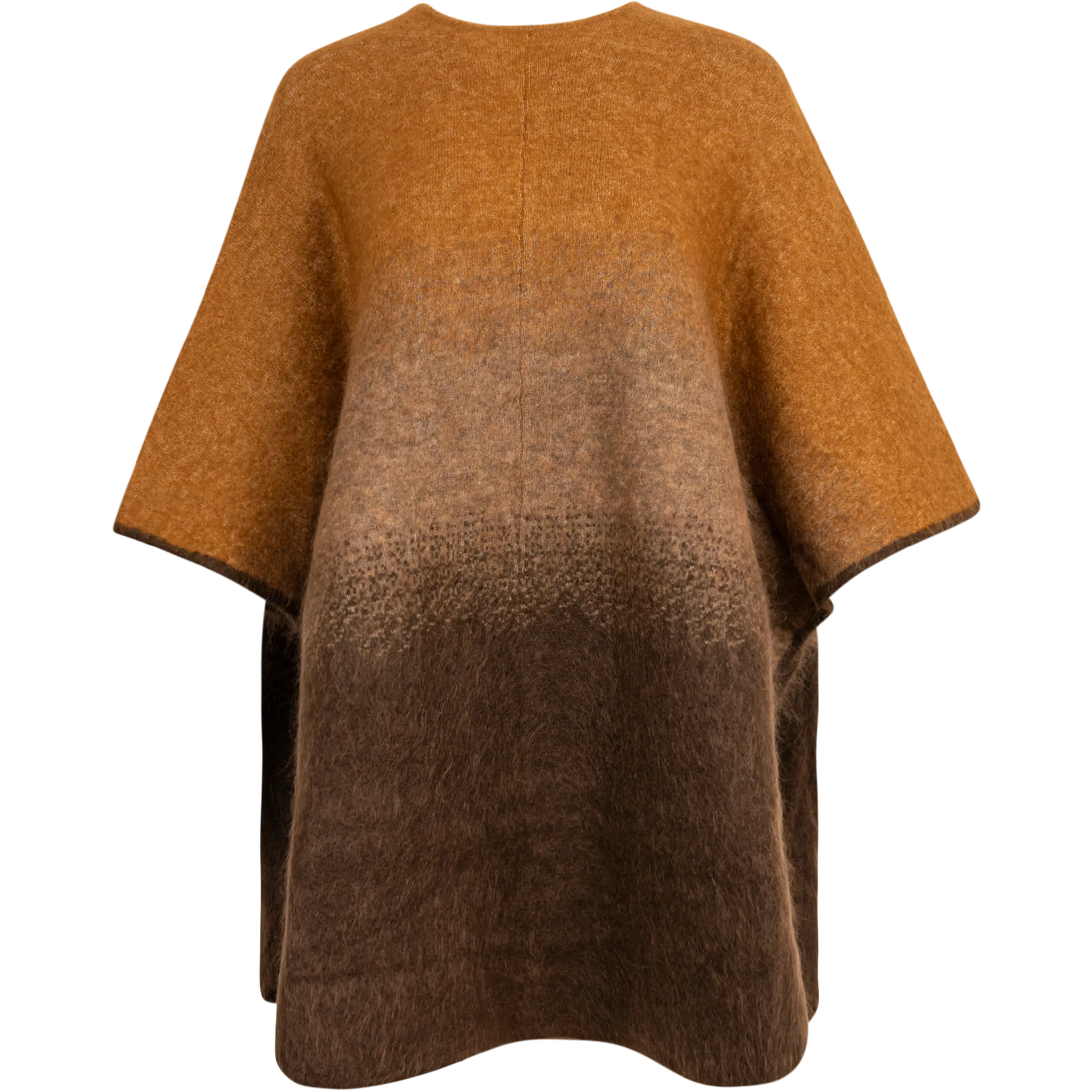 Graded Mohair Poncho - Brown Blend