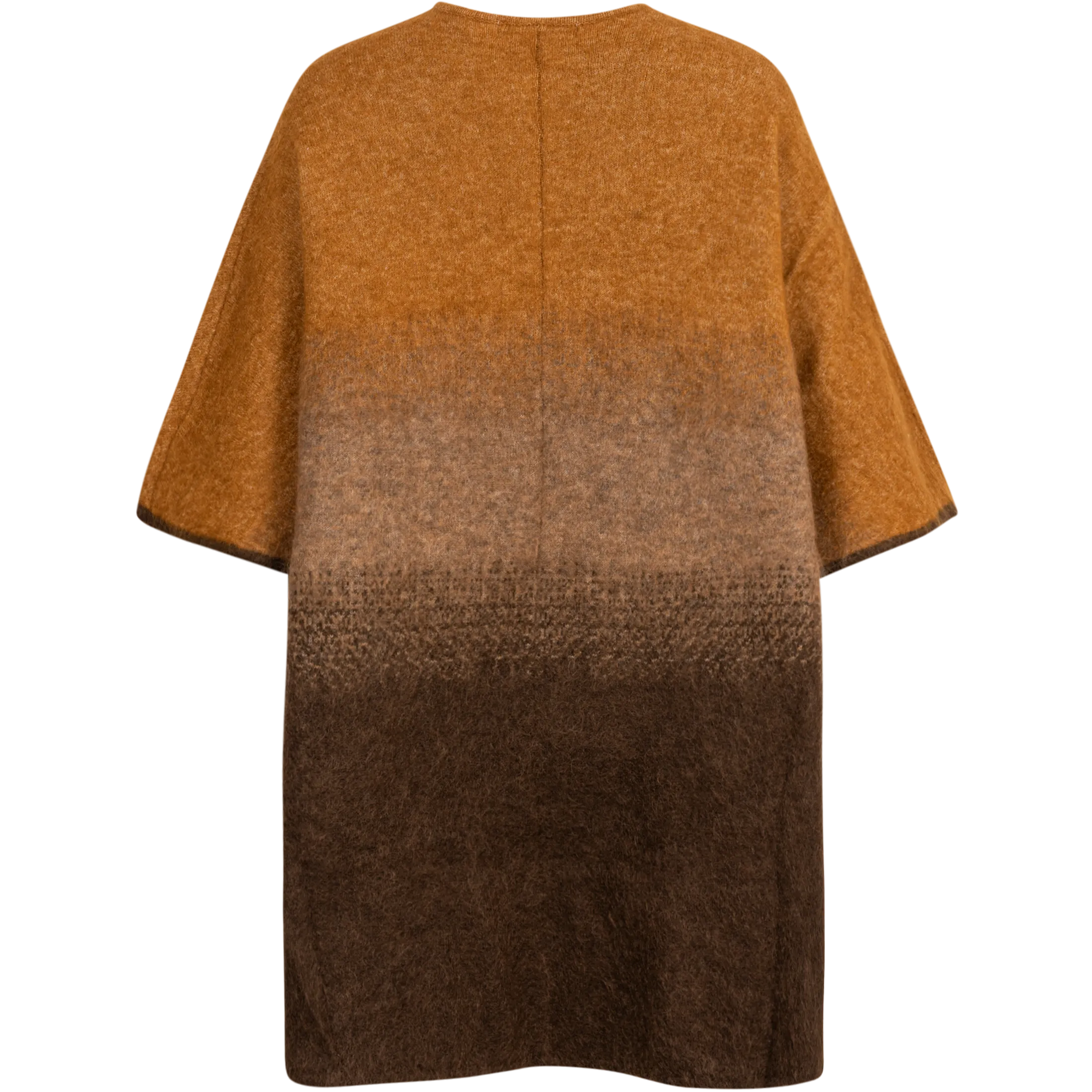Graded Mohair Poncho - Brown Blend