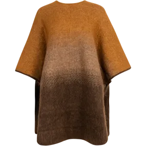 Graded Mohair Poncho - Brown Blend