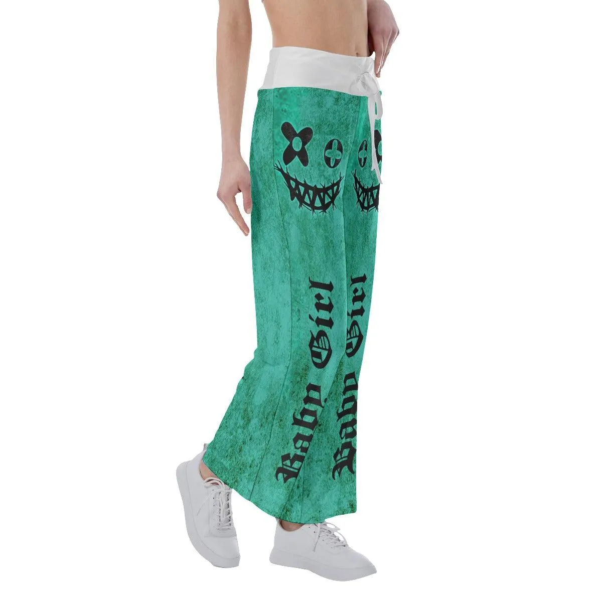 Green In The Horror Smile High-waisted Straight-leg Trousers