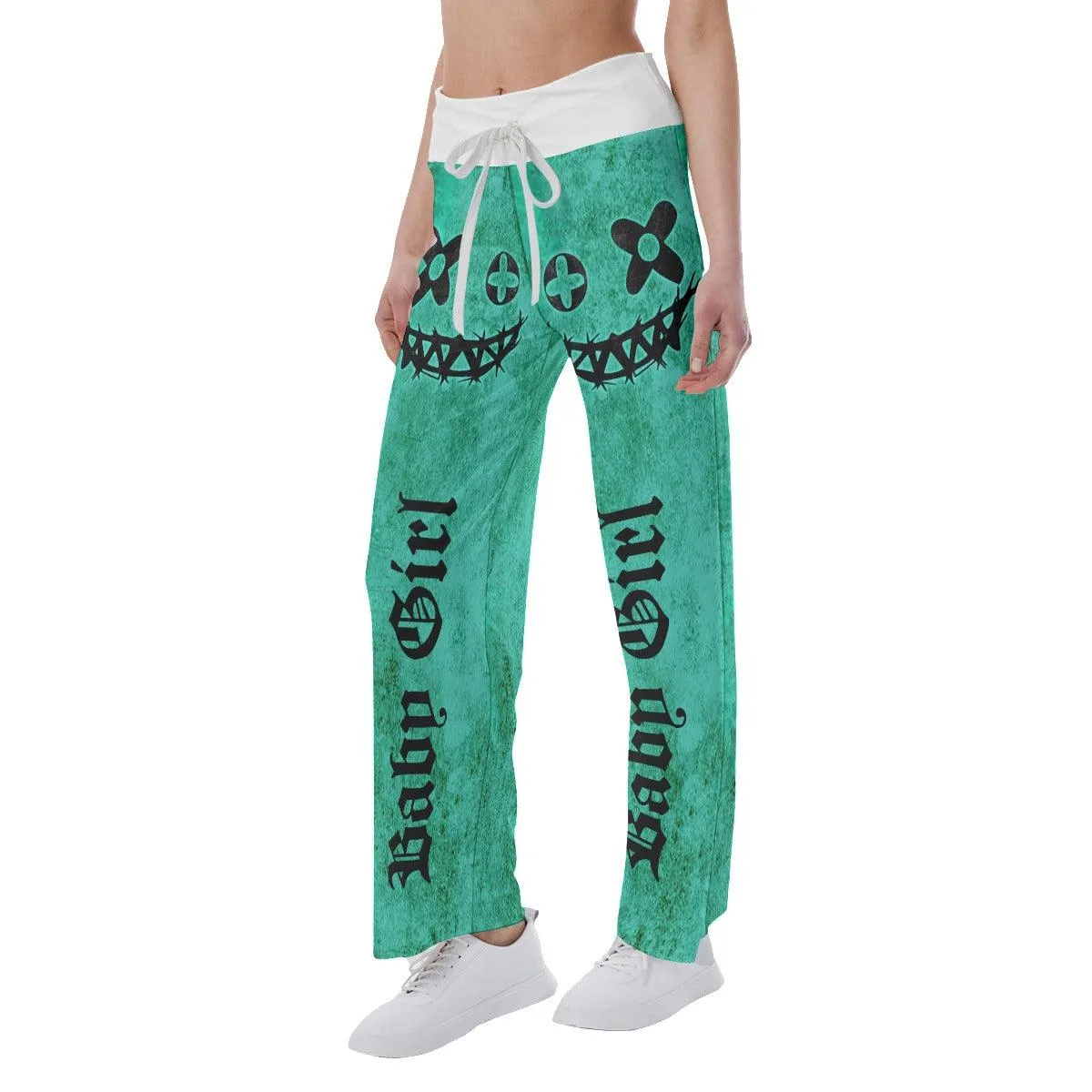Green In The Horror Smile High-waisted Straight-leg Trousers