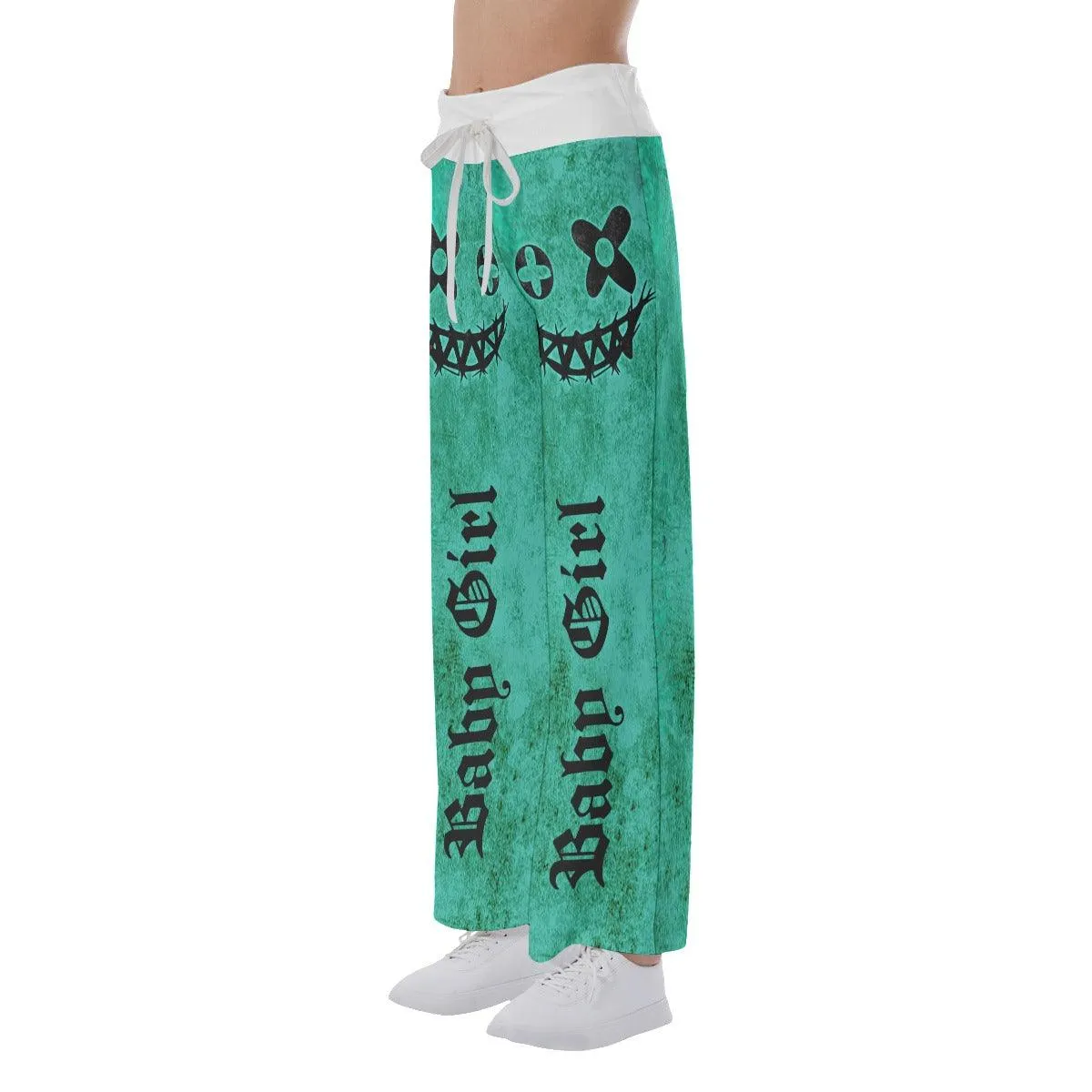 Green In The Horror Smile High-waisted Straight-leg Trousers