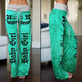Green In The Horror Smile High-waisted Straight-leg Trousers