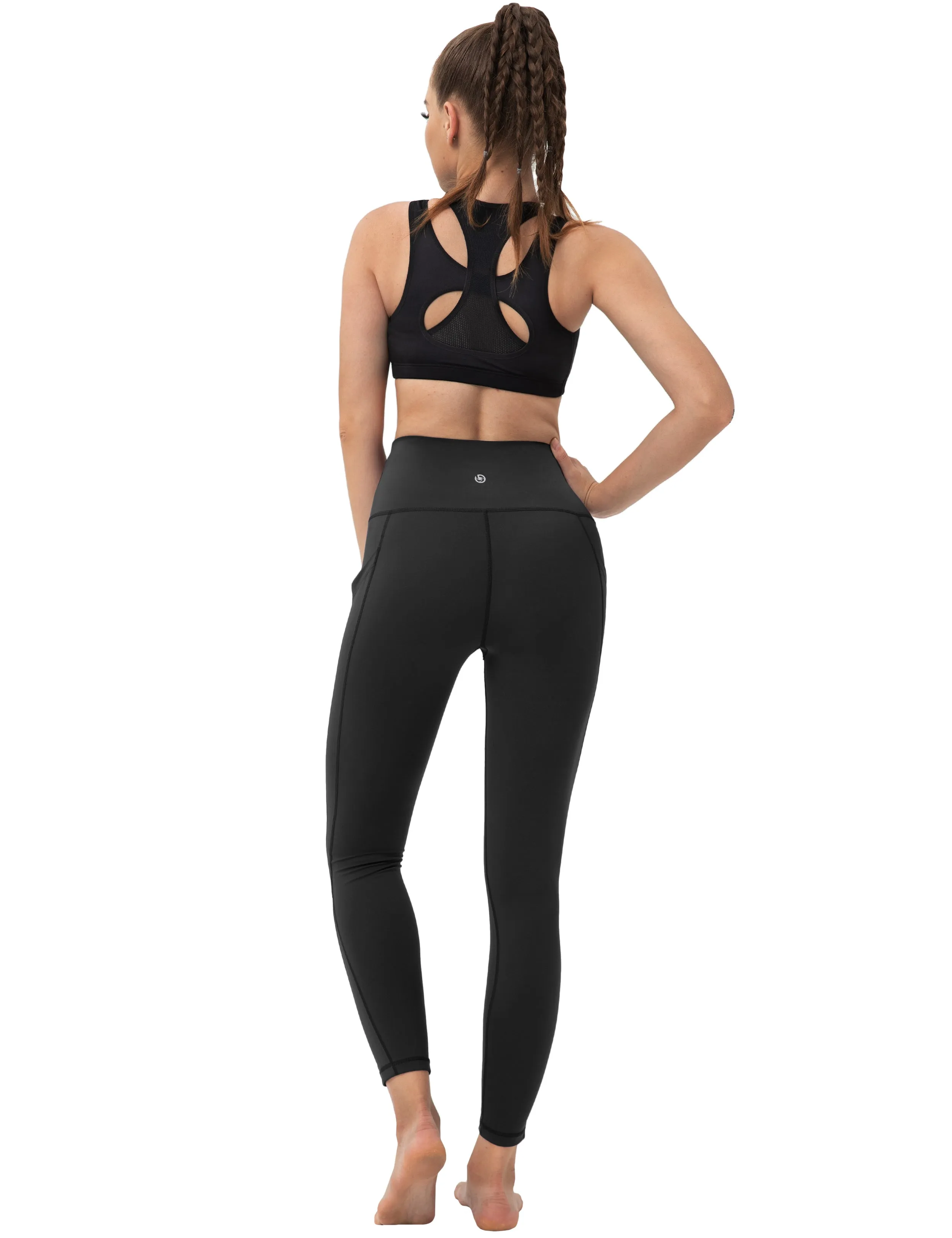 High Waist Side Pockets Pilates Pants black_Pilates