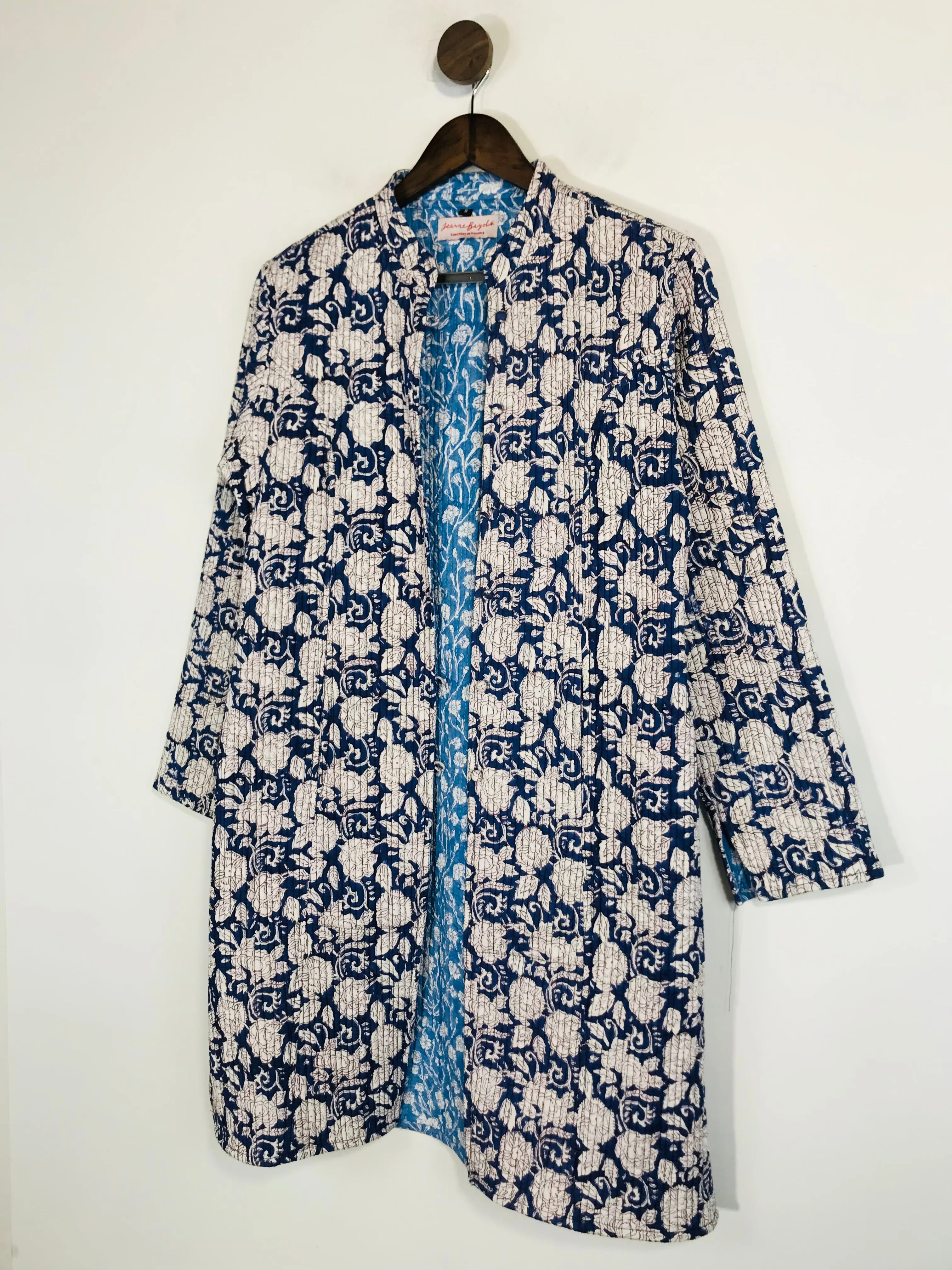 Jeanne Bayol Women's Floral Reversible Robe Overcoat | S UK8 | Multicoloured