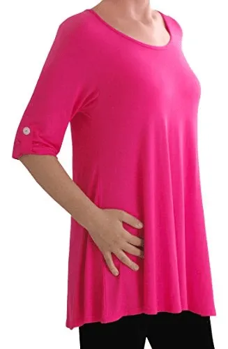 Jessica Plus Size Scoop Neck Tunic Top