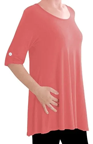 Jessica Plus Size Scoop Neck Tunic Top