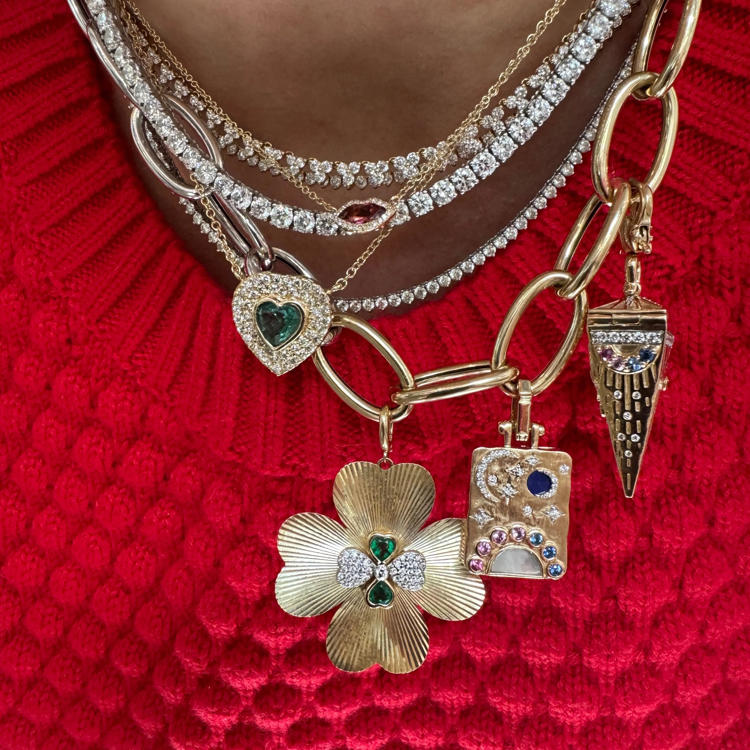 Kissy Tourmaline Lips Necklace