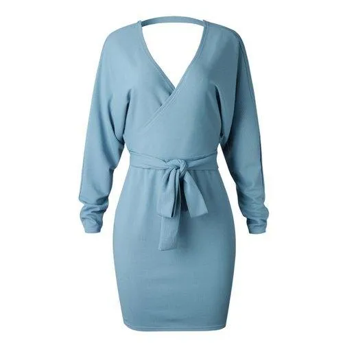 Knitted Wrap Rib Dress