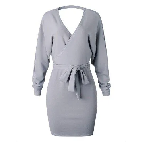 Knitted Wrap Rib Dress