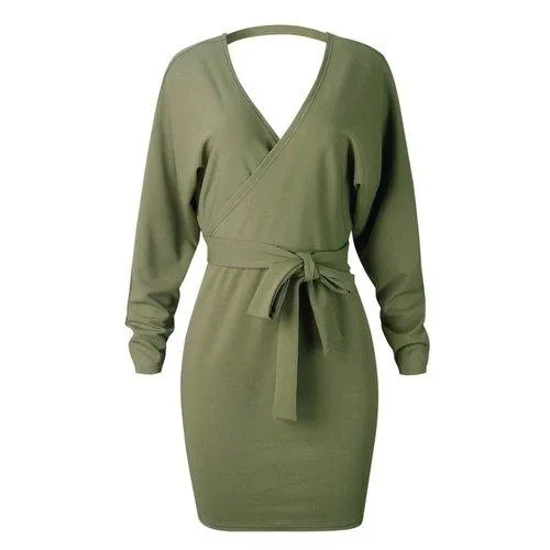 Knitted Wrap Rib Dress