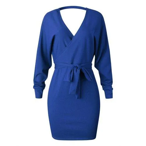 Knitted Wrap Rib Dress