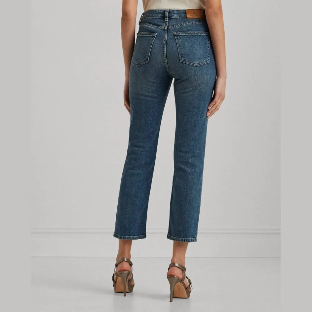 Lauren Ralph Lauren High-Rise Straight Ankle Jean In Dusk Indigo Wash