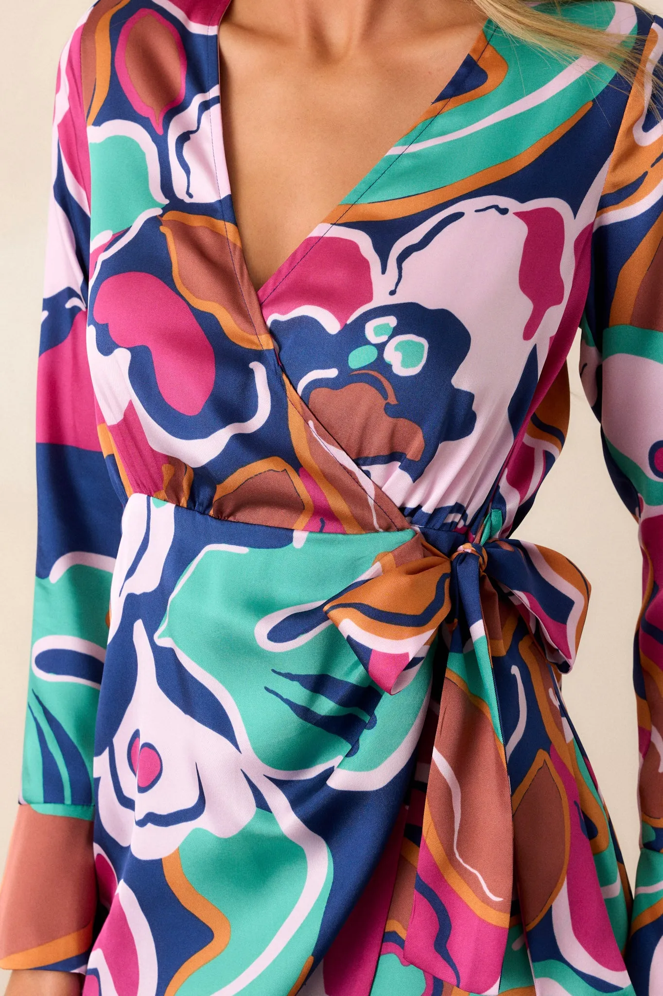 MINKPINK Lottie Abstract Floral Wrap Mini Dress