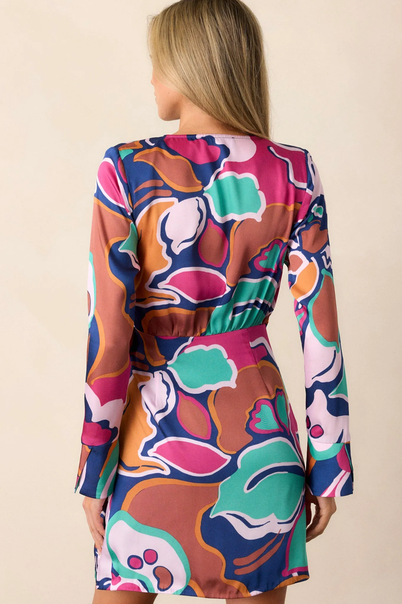 MINKPINK Lottie Abstract Floral Wrap Mini Dress