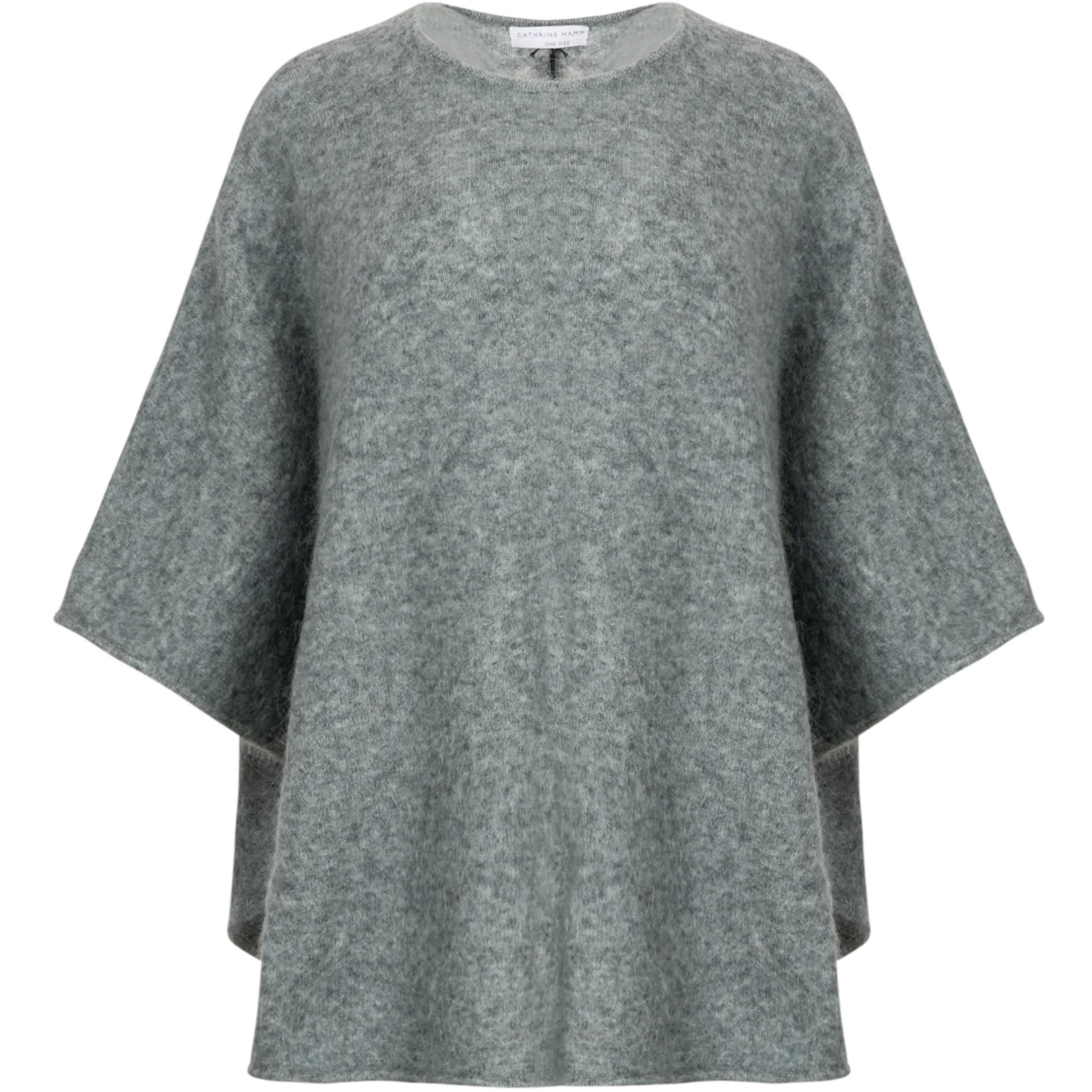 Mohair Demi Curvy Poncho - Light Seaweed