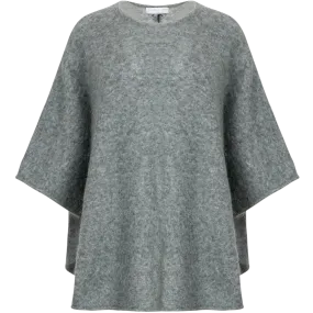 Mohair Demi Curvy Poncho - Light Seaweed