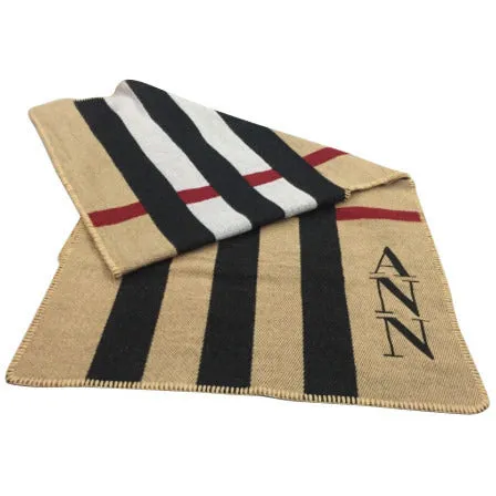 Monogram Poncho in Black & Red