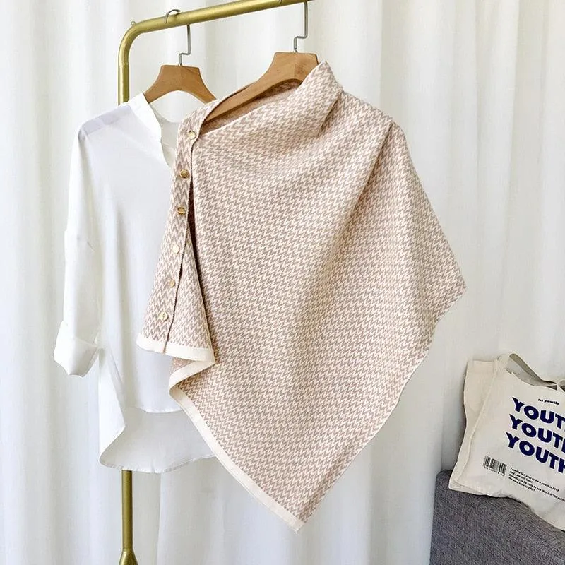 MoriBty Winter Knitted Striped Poncho