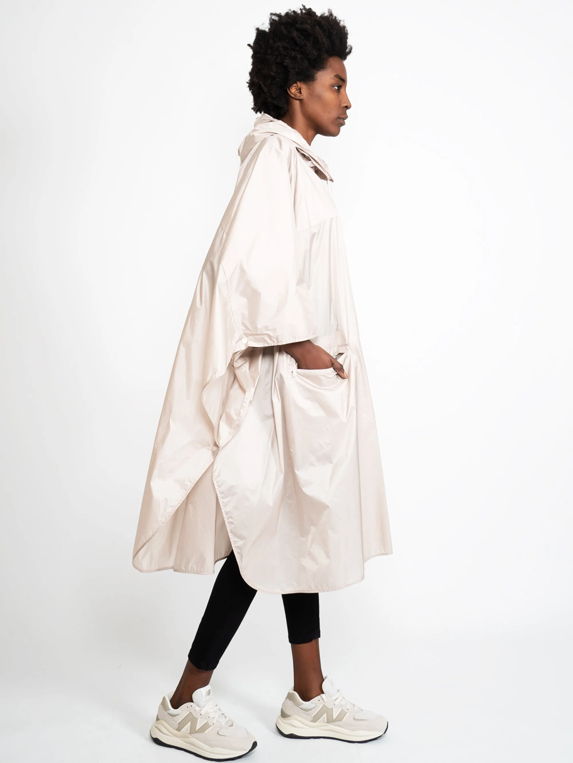 Poncho in Tessuto Tecnico Rosa