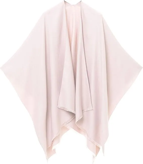 Purple-Gray Luxurious Knit Sweater Poncho Cardigan