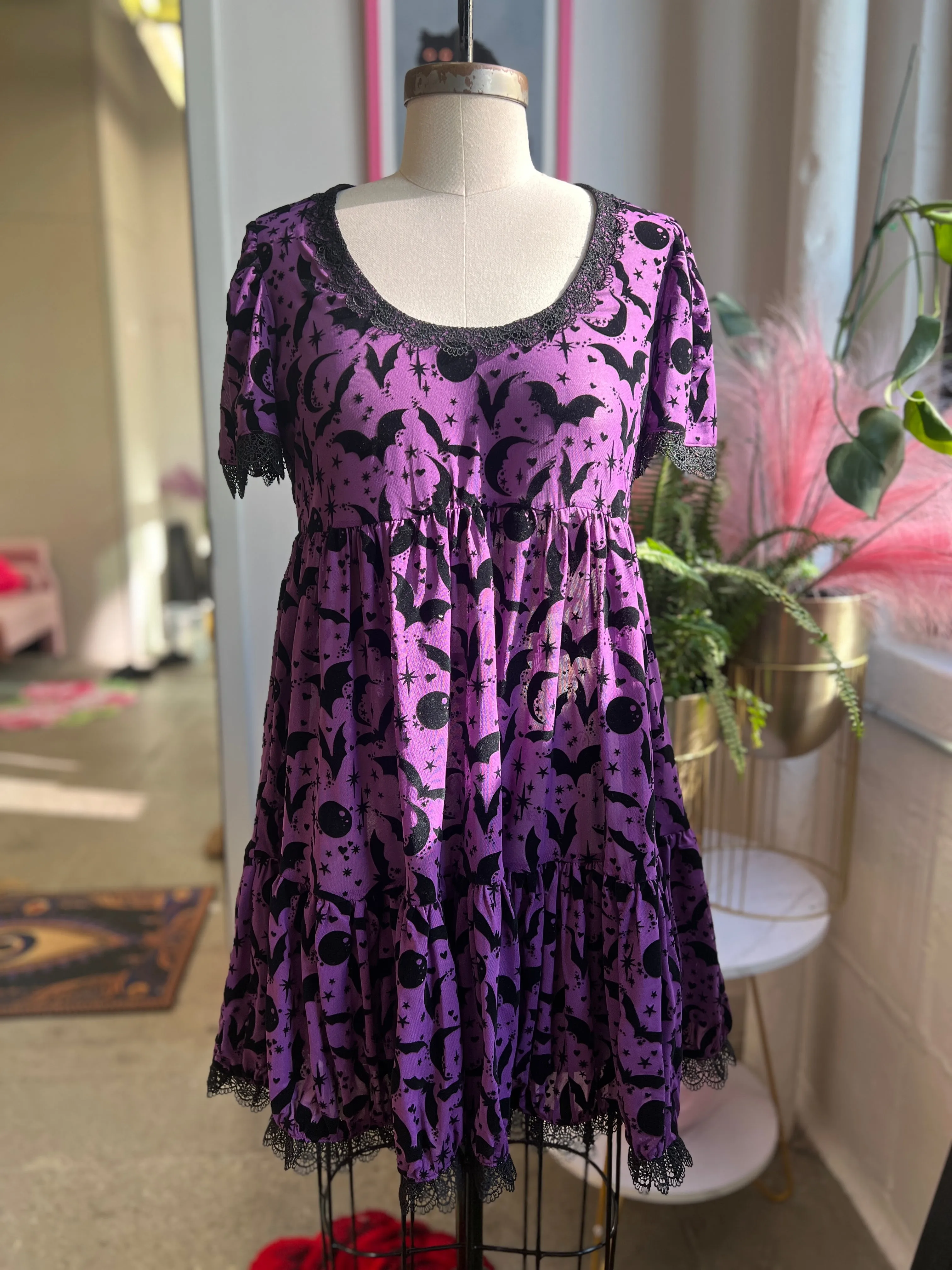 Raven Dress in Potion Purple Queen of Halloween Print