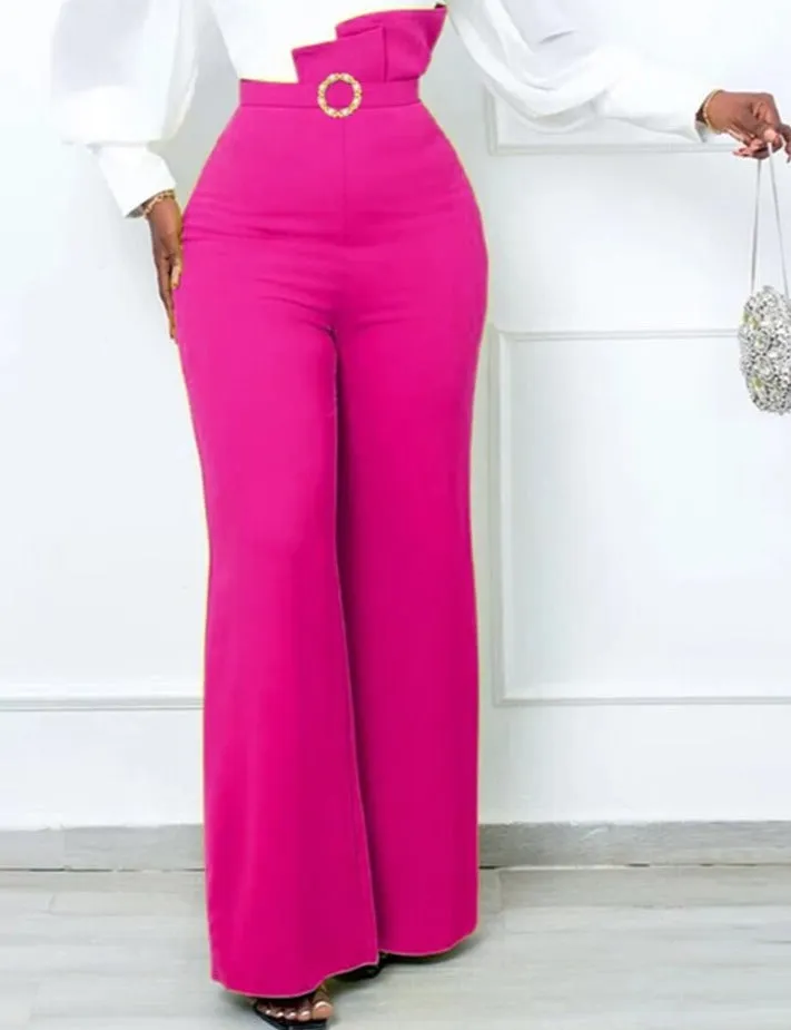 Ruffle High Waist Bell Bottom flare  Long pants