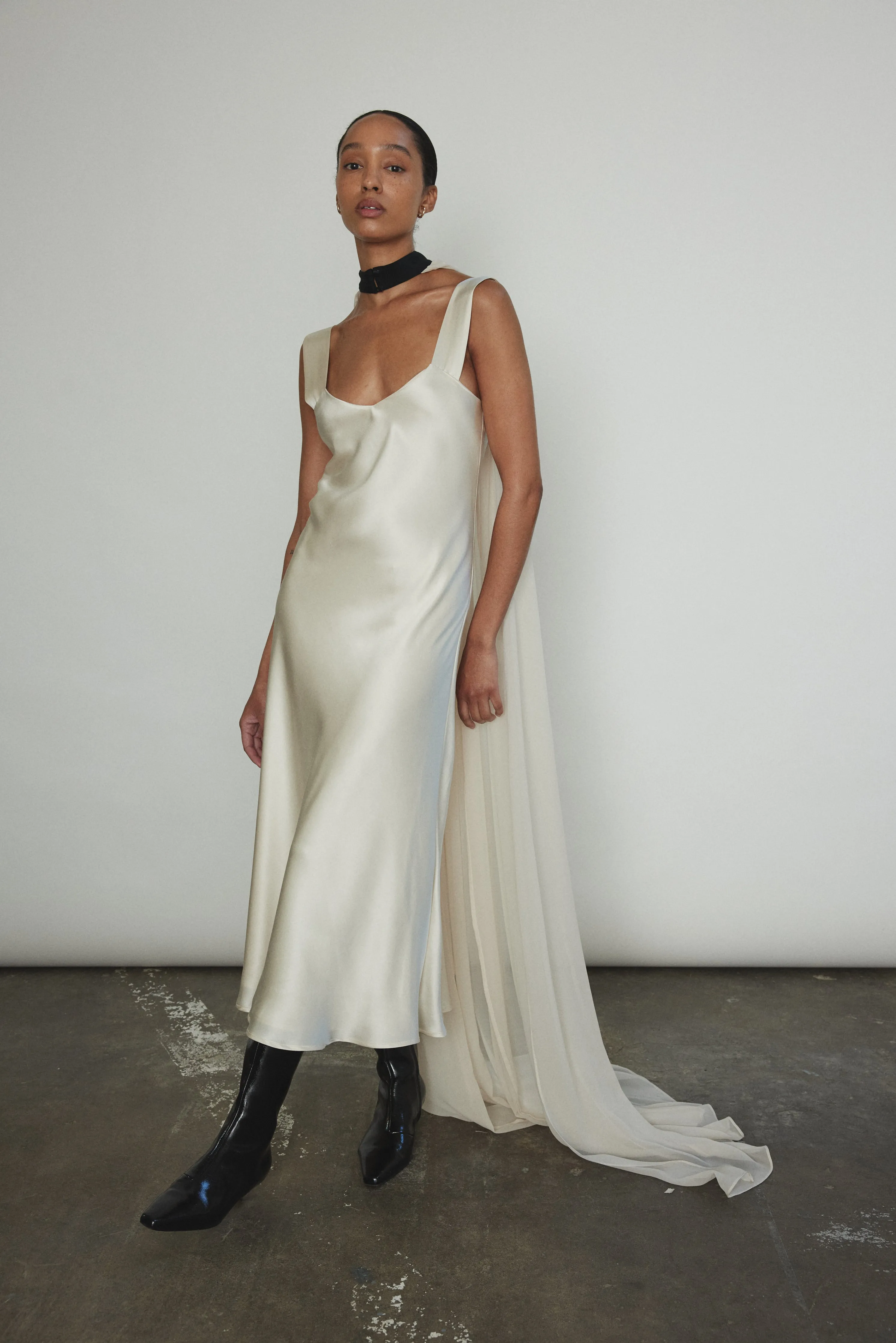 Silk Chiffon Choker Cape