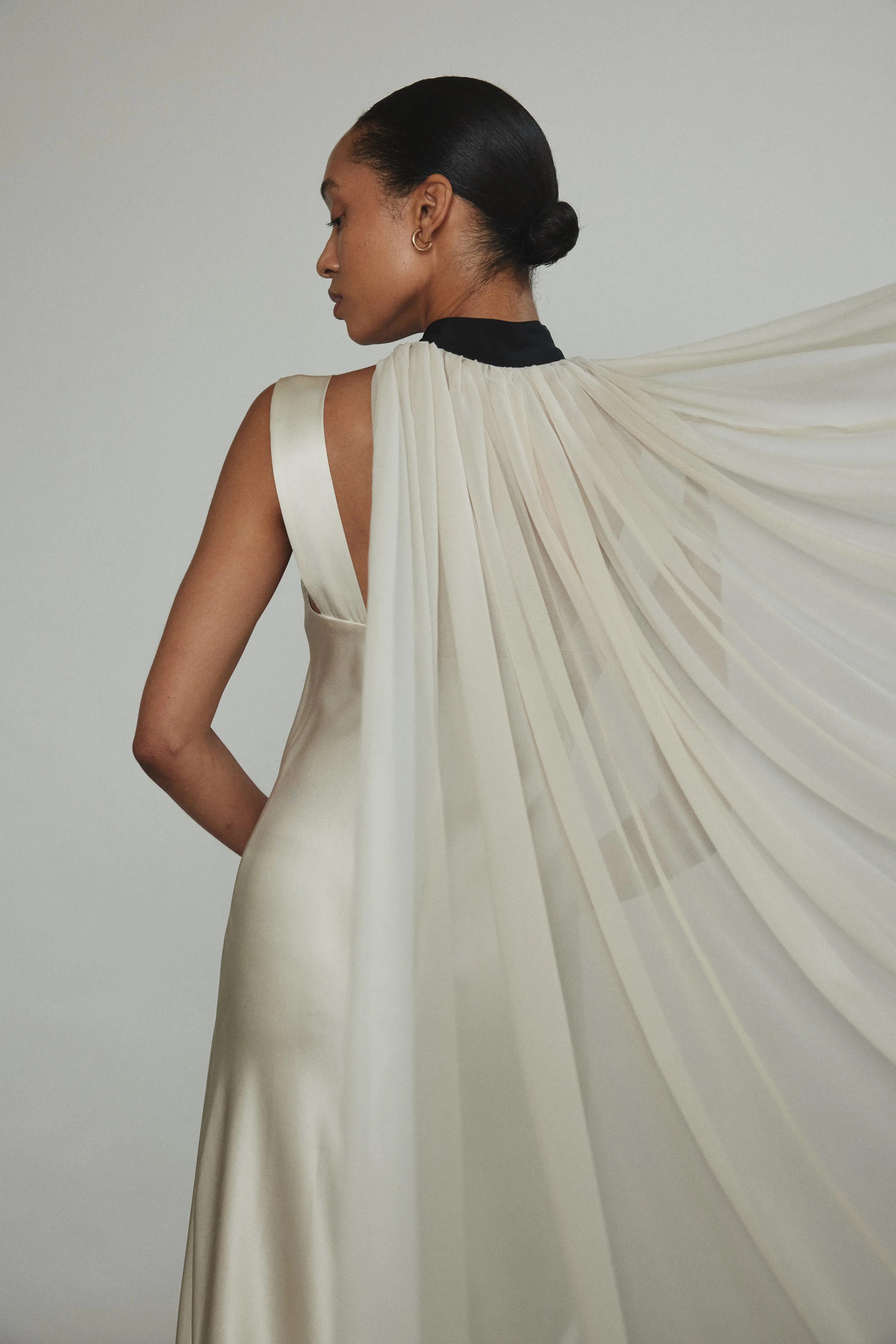 Silk Chiffon Choker Cape